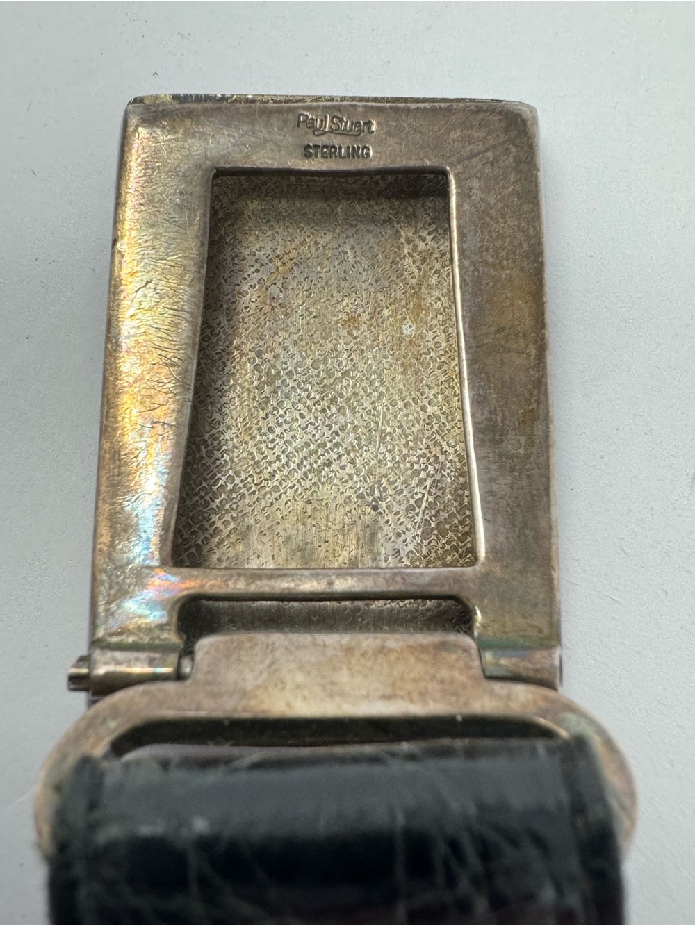 Torino American Alligator Mens 36 (34) Black Belt Paul Stuart Buckle Made in USA - Picture 6 of 10